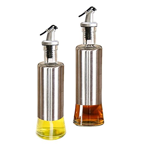 Product Cover Ramkuwar Glass Olive Oil Dispenser Stainless Protection/Soy Sauce Vinegar Bottle / 320 ml (2)