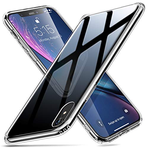 Product Cover ESR Mimic Tempered Glass Case for iPhone XR, 9H Tempered Glass Back Cover [Mimics the Glass Back of the iPhone XR][Scratch-Resistant] + Soft Silicone Bumper [Shock Absorption] for the iPhone XR, Black