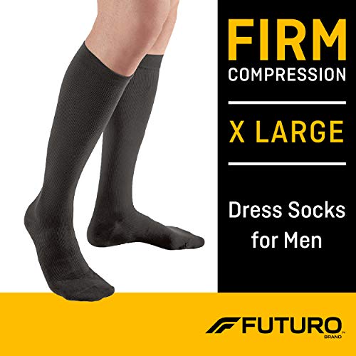 Product Cover Futuro Dress Socks for Men, Firm Compression, X Large, Black, Helps Improve Circulation to Help Minimize Swelling