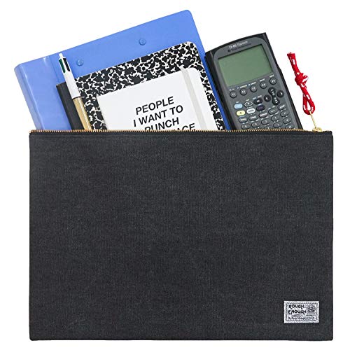 Product Cover Rough Enough Safe Large Document Folder Pocket File Organizer Holder Bag With Zipper Extra Big Travel Portfolio A4 Manila Letter Size Legal Paperwork Pouch for Filing Office School Exam In Canvas