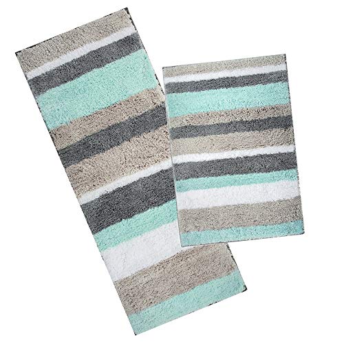Product Cover HEBE Non-Slip Microfiber Bath Rug Mat and Runner for Bathroom Extra Soft Thick Bathroom Rug Floor Carpet Water Absorbent Machine Washable,26
