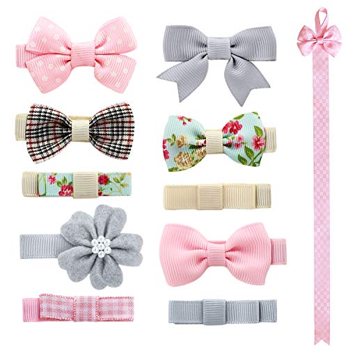 Product Cover 10 PCS 2 Inches Hair Bows Lined Alligator Clips Barrettes for Baby Girls Toddlers Kids