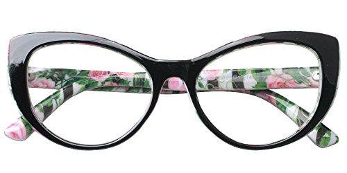 Product Cover SOOLALA Womens Large Frame CatEye Prescription Glass Frame Reading Glasses