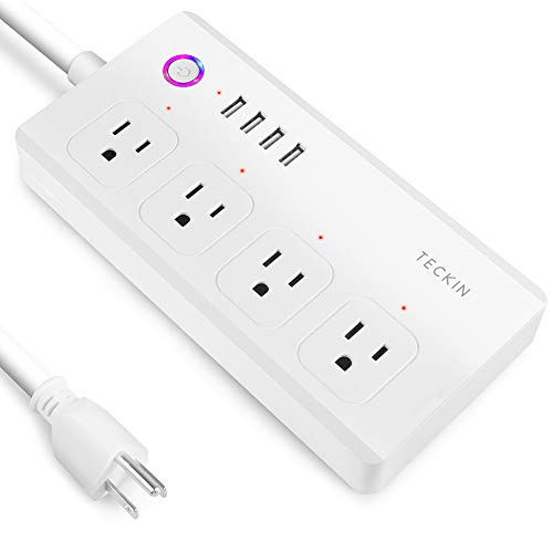 Product Cover Smart Power Strip WiFi Power Bar 5ft  Extension Cord Compatible with Alexa,Google Home and IFTTT, TECKIN Surge Protector with 4 USB Charging Ports and Smart AC Plugs for Multi Outlets