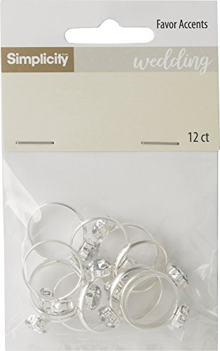 Product Cover Simplicity Silver Bridal Shower Diamond Ring Party Favors and Decorations, 12pc