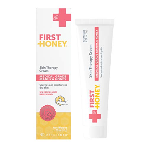 Product Cover First Honey Manuka Honey Cream for Dry & Itchy Skin | Fast Relief for Eczema, Rosacea, Psoriasis, & Dermatitis | Natural & No Fillers | Safe for Babies & Toddlers | 1.75 oz