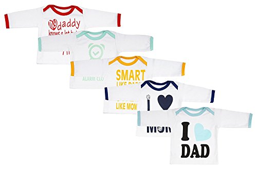 Product Cover Fareto® Baby Mom & Dad Quotes Combo of 5 Full Sleeves Printed T-Shirts/Tees/Daily Wear Tees