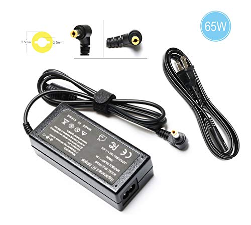 Product Cover 65W Charger AC Adapter for Toshiba Satellite C55 C655 C855 C850 L755 L655 L745 C50 P50 C855D C55D L50 L55 L55D; Portege Z30 Z930 Z830 ; Satellite Radius 11 14 15 Laptop DC Power Supply Cord Plug
