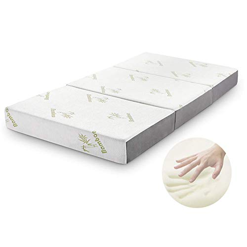 Product Cover Folding Mattress, Inofia Memory Foam Tri-fold Mattress with Ultra Soft Removable Cover Twin 6-Inch