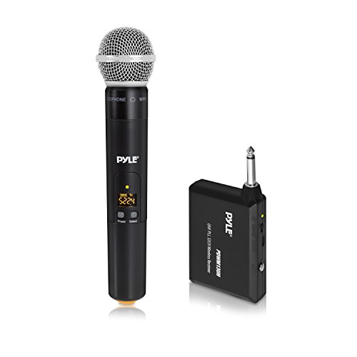Product Cover Wireless Microphone System - UHF Handheld Mic & Wireless Adapter | Home & Studio Karaoke Party Microphone Kit | Universal Plug-and-Play Portable Audio Transmitter Receiver (Pyle PDWM13UH.5)