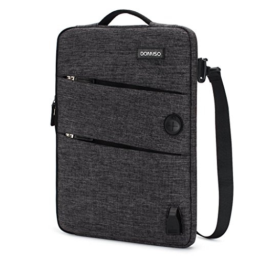 Product Cover DOMISO 14 Inch Waterproof Laptop Sleeve Canvas with USB Charging Port Headphone Hole for 14