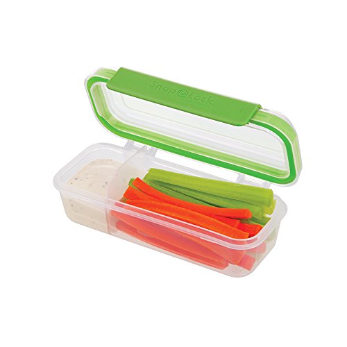 Product Cover SnapLock by Progressive Snack Box Container - Green, SNL-1020G  Easy-To-Open, Leak-Proof Silicone Seal, Snap-Off Lid, Stackable, BPA FREE