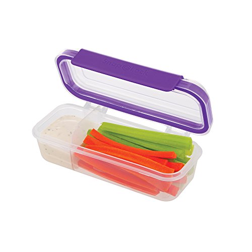Product Cover SnapLock by Progressive Snack Box Container - Purple, SNL-1020P  Easy-To-Open, Leak-Proof Silicone Seal, Snap-Off Lid, Stackable, BPA FREE