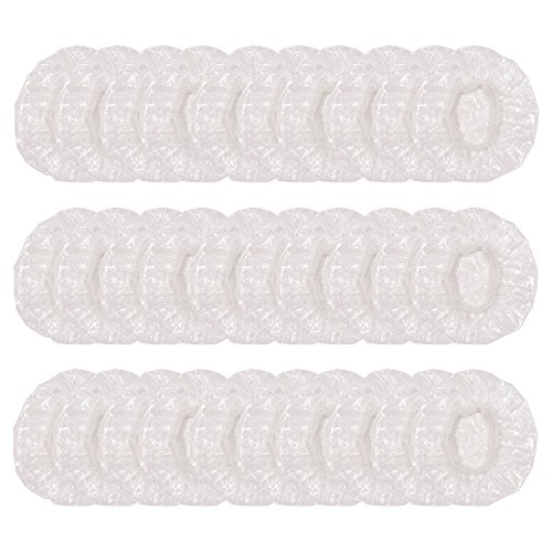 Product Cover Morepack 300Pcs Disposable Clear Ear Protectors Caps Handmade Ear Covers for Hair Dye, Shower, Bathing