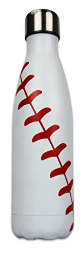 Product Cover Urbanifi Water Bottle Baseball Kids Tumbler 17 oz Gift for Mom Men Sports Travel Waterbottle, Stainless Steel, Vacuum Insulated, Keeps Water Cold for 24, Hot for 12 hours (Baseball)