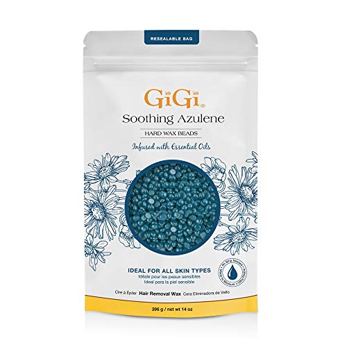 Product Cover GIGI Gigi hard wax beads, soothing azulene hair removal wax for sensitive skin, 14 Ounce