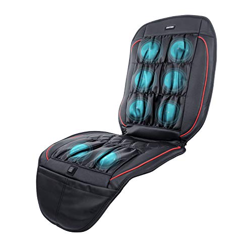 Product Cover Viotek Air Comfort Massage Cushion | Shiatsu Relief for Gaming or Office Chair, Car Seat | 4-Point Targeting for Shoulders, Back and Leg Massager for Circulation