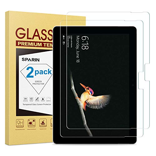 Product Cover SPARIN [2 Pack] Surface Go Screen Protector, [Tempered Glass] [High Responsive] [Scratch Resistant] Screen Protector for Microsoft Surface Go (10 Inch, 2018 Release)