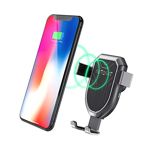 Product Cover autowit Qi Wireless Gravity Car Charger Air Vent Mount Fast Charge Car Phone Holder 10W/7.5W for iPhone X/Xs/ 8/ 8Plus Samsung Note5, Note 8, Galaxy S6 Edge+, Qi Enabled Devices