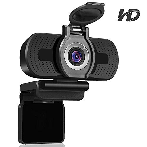 Product Cover Dericam 1080P HD Webcam, USB Webcam for Live Streaming, Desktop and Laptop Webcam, Plug and Play Video Calling Computer Camera, Built-in Mic with Webcam Cover, W2, US, Black