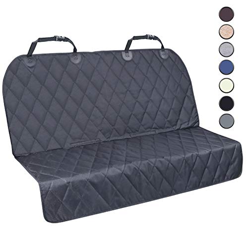 Product Cover VIVAGLORY Dog Back Seat Covers with No-Skirt Design, Quilted & Durable 600 Denier Oxford 4 Layers Pet Bench Protectors with Anti-Slip Backing for Most Cars, SUVs & MPVs, Black, 46