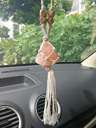 Product Cover LFaize Handmade Himalayan Salt Car Accessories Car Charm Rear View Mirror Car Ornament Gift for Her