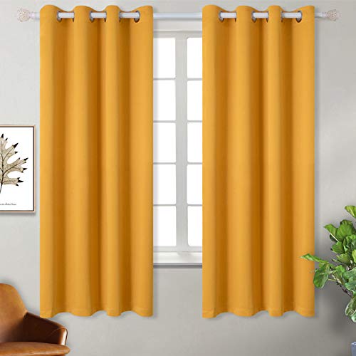 Product Cover BGment Blackout Curtains for Bedroom - Grommet Thermal Insulated Room Darkening Block Out Curtains for Living Room, Set of 2 Panels (52 x 63 Inch, Mustard Yellow)