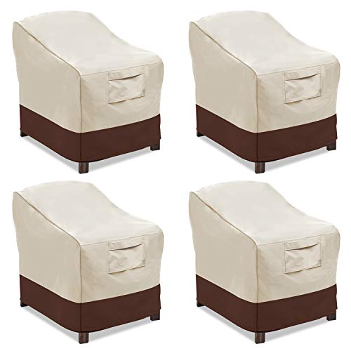 Product Cover Vailge Patio Chair Covers, Lounge Deep Seat Cover, Heavy Duty and Waterproof Outdoor Lawn Patio Furniture Covers (4 Pack - Large, Beige & Brown)