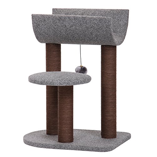 Product Cover PetPals Cat Tree Cat Tower for Cat Activity with Scratching Postsand Toy Ball,Gray (Perch)