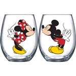 Product Cover Disney Kissing Mickey and Minnie Mouse Couples Stemless Glasses, Set of 2