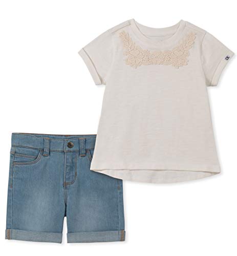 Product Cover Calvin Klein Baby Girls 2 Pieces Shorts Set, Whisper White/Denim, 12M