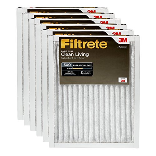Product Cover Filtrete 20x25x1, AC Furnace Air Filter, MPR 300, Clean Living Basic Dust, 6-Pack