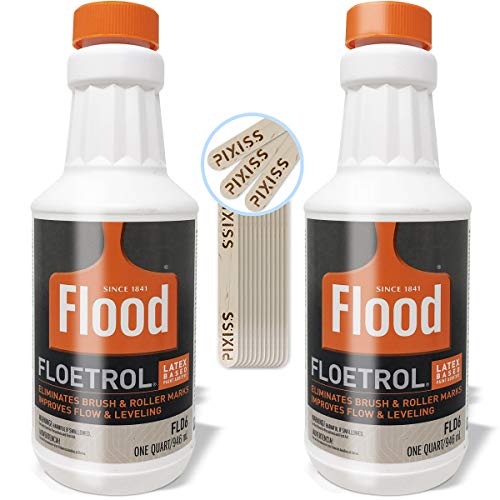 Product Cover Floetrol Pouring Medium for Acrylic Paint | 1 Quart Bottles (2-Pack) | Flood Flotrol Additive | 20 Pixiss Wood Mixing Sticks Pouring Bundle