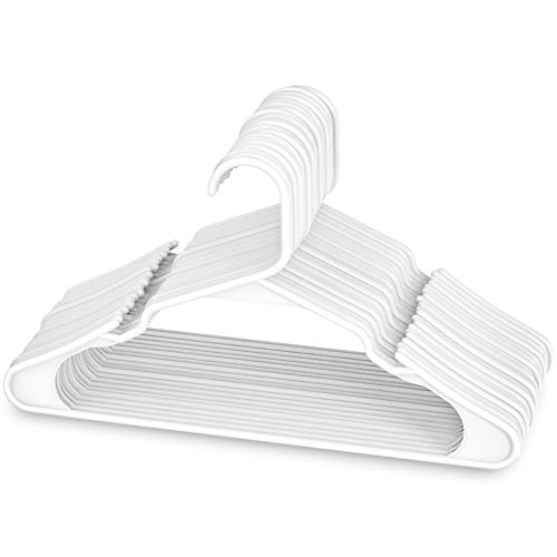 Product Cover Sharpty White Plastic Hangers, Plastic Clothes Hangers Ideal for Everyday Standard Use, Clothing Hangers (White, 20 Pack)