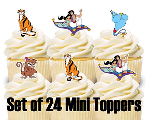 Product Cover 24 Mini Cupcake Toppers Aladdin Birthday Party Cake Decorations