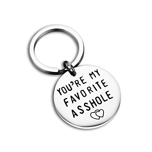 Product Cover Udobuy Funny Boyfriend Gift, You're My Favorite Asshole, Asshole Keychain, Funny Keychain, Funny Man Gift, Valentines Day, Funny Gift for Husband