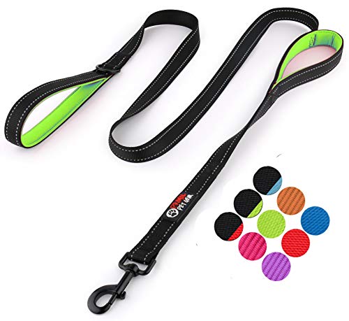 Product Cover Primal Pet Gear Dog Leash 6ft Long - Traffic Padded Two Handle - Heavy Duty - Double Handles Lead for Control Safety Training - Leashes for Large Dogs or Medium Dogs (6FT, Black-Green)
