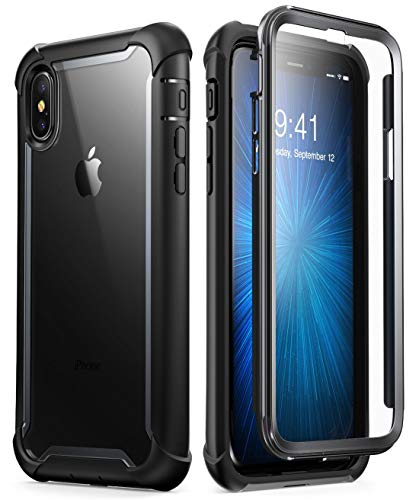 Product Cover i-Blason Ares Full-Body Rugged Clear Bumper Case for iPhone Xs Max 2018 Release, Black, 6.5