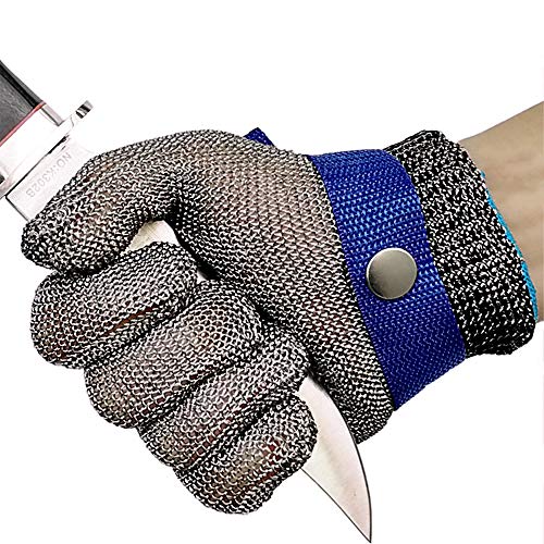 Product Cover Cut Resistant Gloves Stainless Steel Wire Metal Mesh Butcher Safety Work Gloves for Cutting, Slicing Chopping and Peeling (Small)