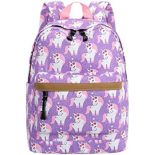 Product Cover Preschool Backpack for Kids Girls Toddler Backpack Kindergarten School Bookbags (Cute unicorn-Purple)