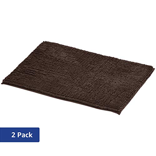 Product Cover AmazonBasics Chenille Loop Memory Foam Bath Mat - Pack of 2, Small, Brown