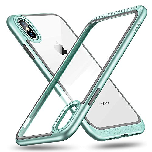 Product Cover ESR Bumper Hoop Case for iPhone Xs Max, Heavy Duty Armor with Flexible Cushion [Reinforced Camera Protection] [Glass-Back Safe] for 6.5 inch(2018)(Mint Green)