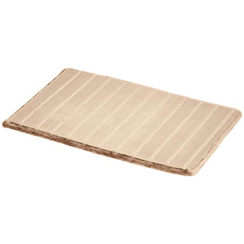 Product Cover AmazonBasics Striped Memory Foam Bath Mat - Small, Tan