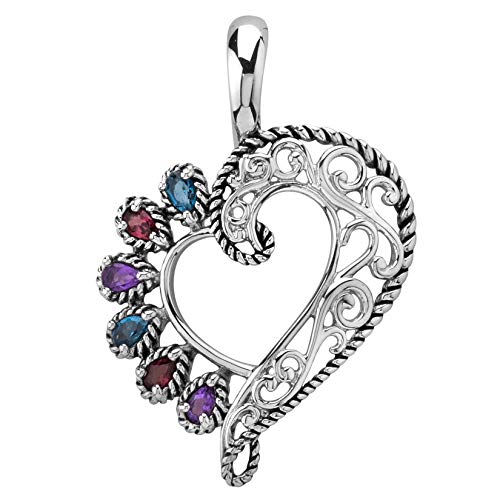 Product Cover Carolyn Pollack - Sterling Silver Multi-Gemstone Heart Enhancer - Relios by CP Collection