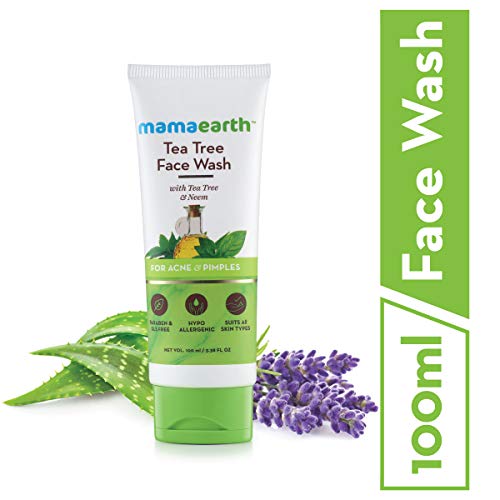 Product Cover Mamaearth Tea Tree Natural Face Wash for Acne & Pimples Wash 100 ml - For Normal & Dry Skin - SLS & Paraben Free