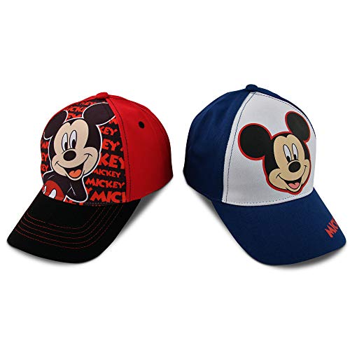 Product Cover Disney Little Boys Assorted Character Cotton Baseball Cap, 2 Piece Design Set, Age 2-7 (Little Boys - Age 4-7 - 53 cm, Mickey Mouse Design - 2 Piece Set)