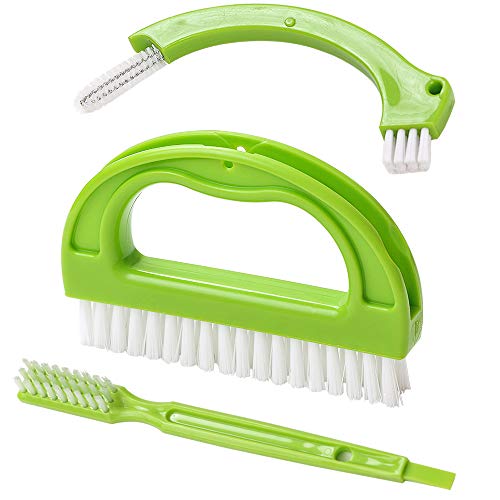 Product Cover Living&Giving Grout Brush, (3 in 1) Grout Cleaner Brush, Tile Joint Scrub Brush With Handle, Stiff Cleaning Brush for All of the Household Such as Shower,Bathroom, Kitch, Seams, Floor Lines