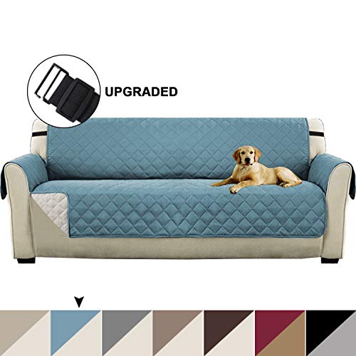 Product Cover Turquoize Reversible Sofa Slipcover Quilted Furniture Protector for Extra Large Sofa Protector Cover for Living Room Seat Width Up to 78