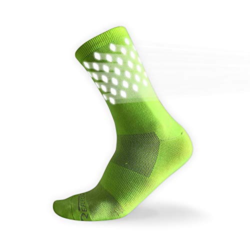Product Cover High Reflective Cycling and Running Socks - Night Safety (M, Yellow) Lightweight-Summer Use