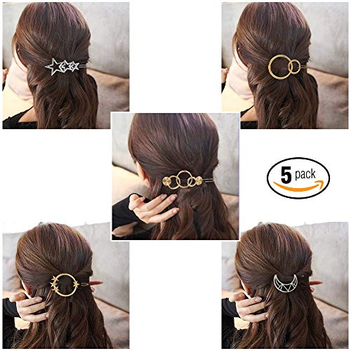 Product Cover SGM Minimalist Hair Clips (Gold and Silver) - Pack of 5